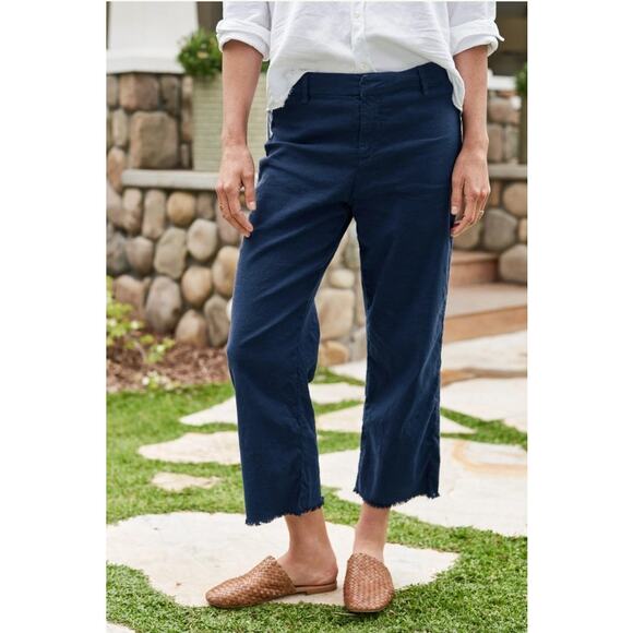 KINSALE Navy, Italian Performance Linen Frank & Eileen Size 8 - Picture 1 of 8